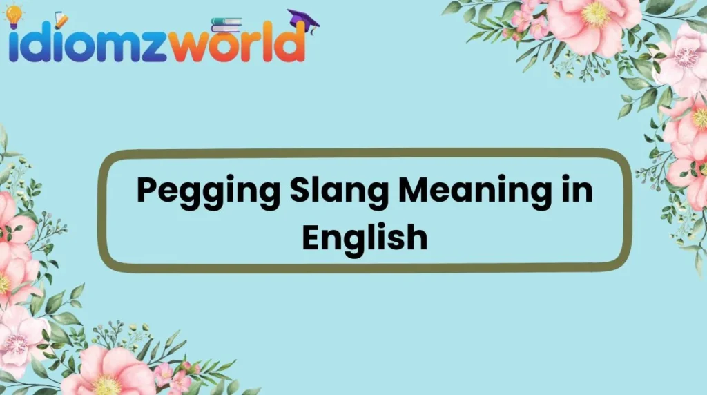 Pegging Slang Meaning in English