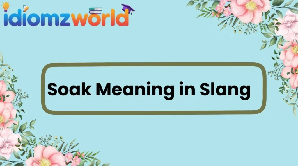 Soak Meaning in Slang
